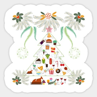 Funny Christmas Tree for Foodies Sticker